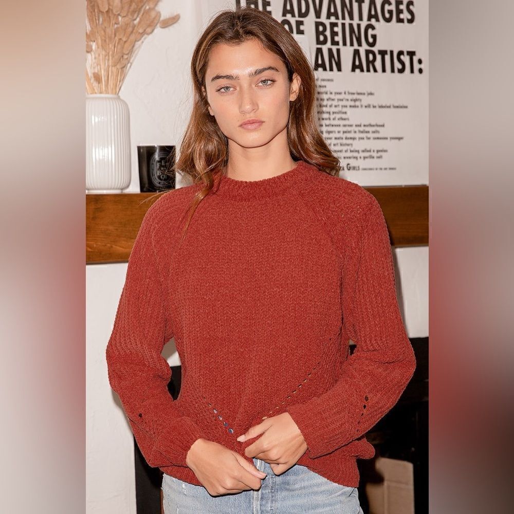 Sweet Presence Rusty Rose Chenille Sweater
